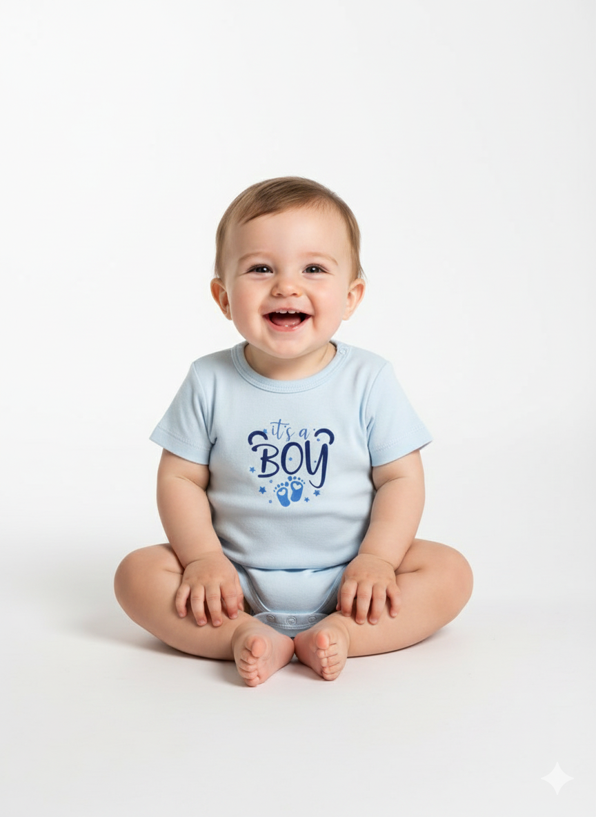 100% Egyptian Cotton Baby Half-Sleeve Bodysuits - Multipack