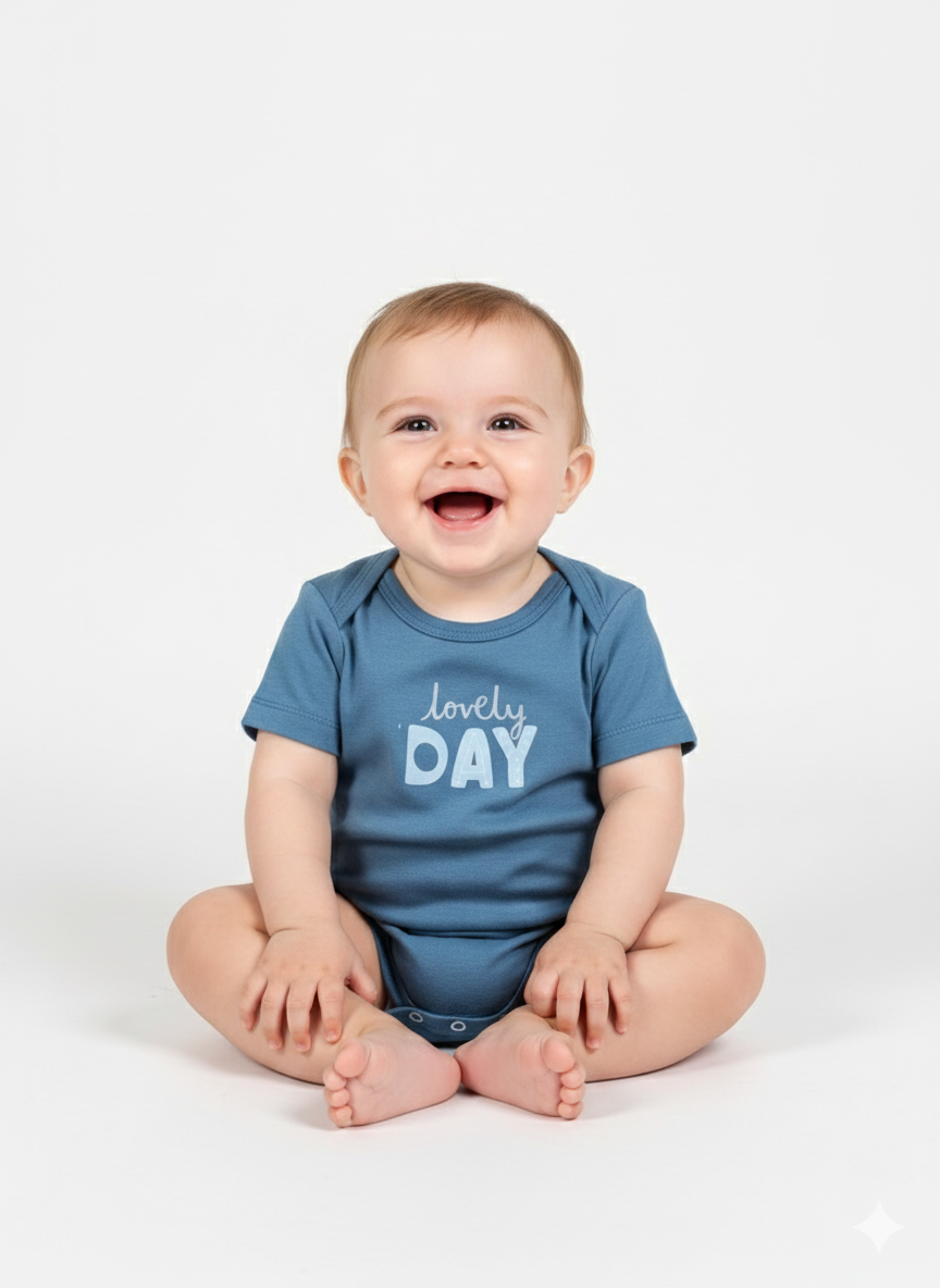 100% Egyptian Cotton Baby Half-Sleeve Bodysuits - Multipack