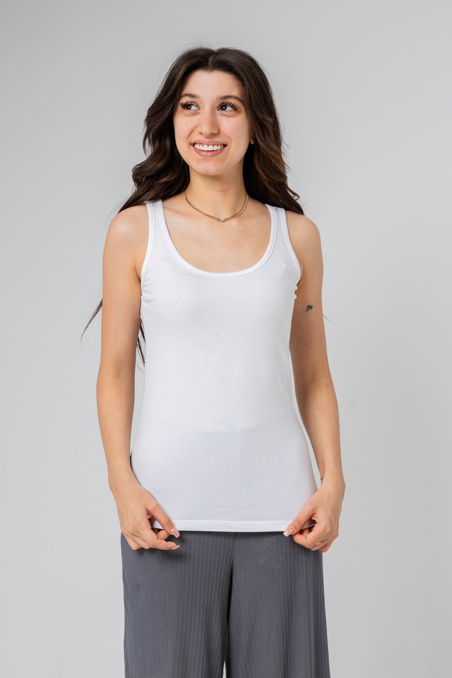 Premium Egyptiank Cotton Basic Tank Top for Women - White