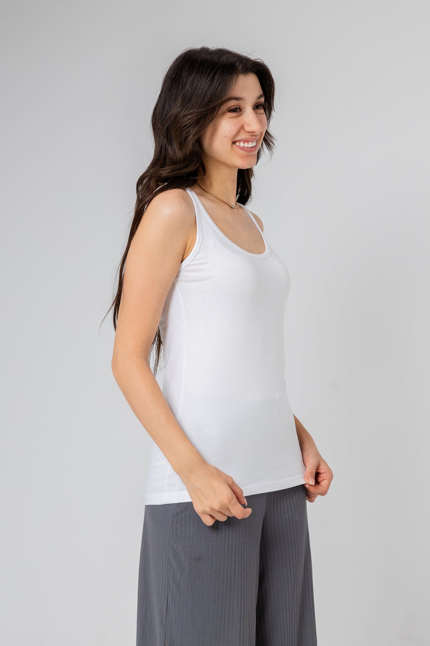 Premium Egyptiank Cotton Basic Tank Top for Women - White