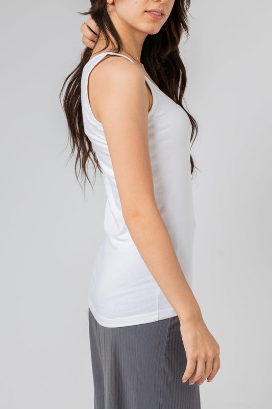 Premium Egyptiank Cotton Basic Tank Top for Women - White