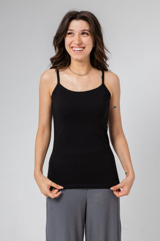 Premium Egyptian Cotton Camisole for Women - Black