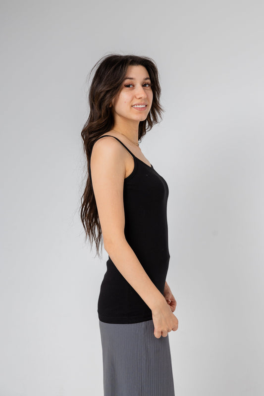 Premium Egyptian Cotton Camisole for Women - Black