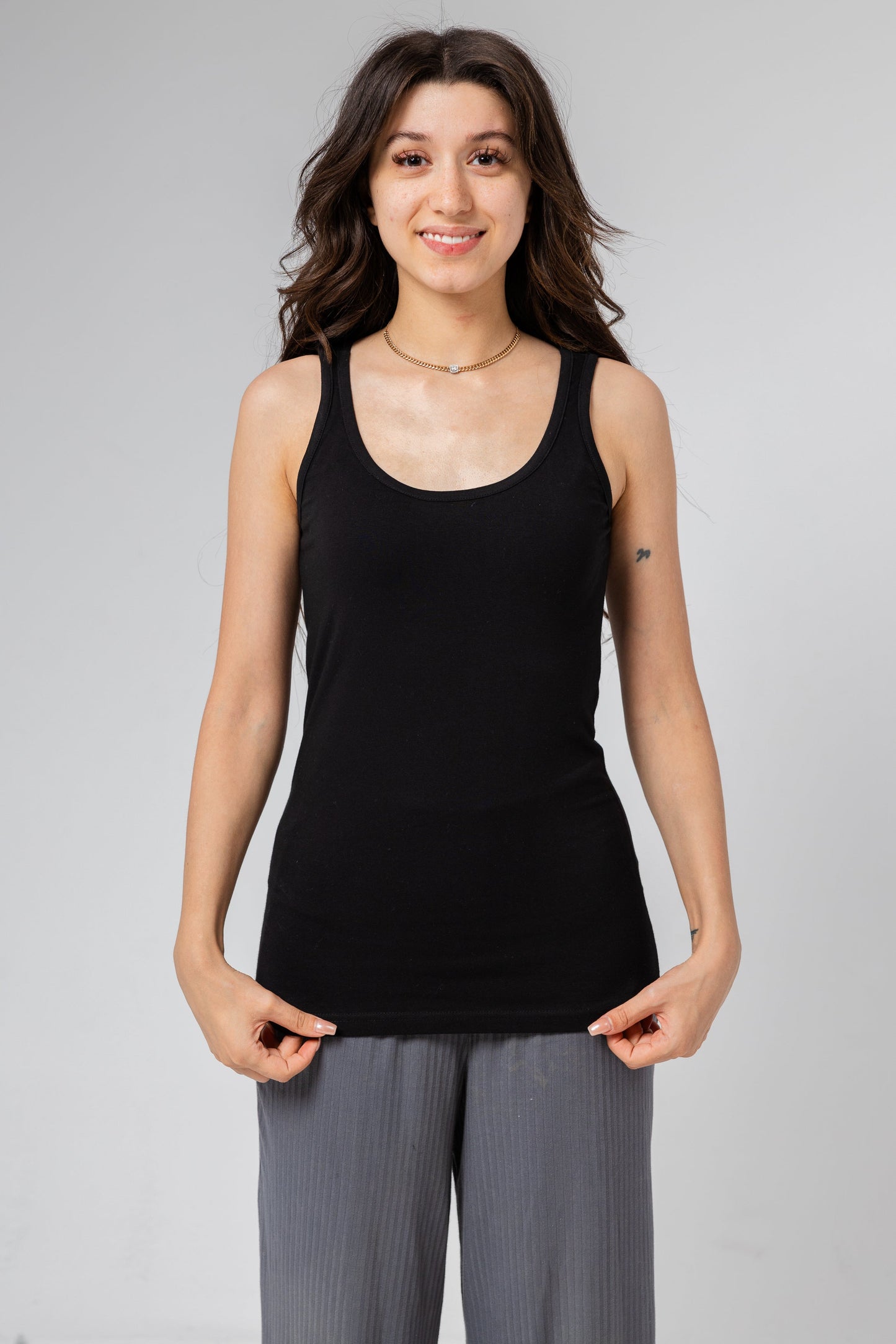 Premium Egyptiank Cotton Basic Tank Top for Women- Black