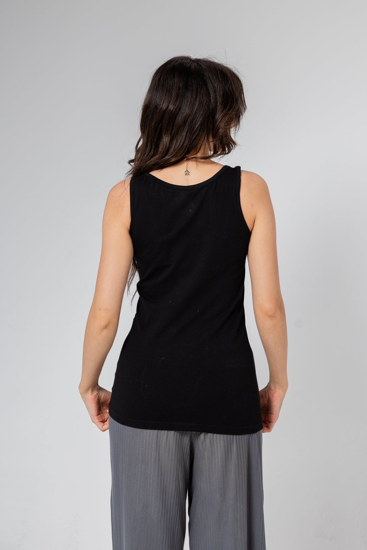 Premium Egyptiank Cotton Basic Tank Top for Women- Black