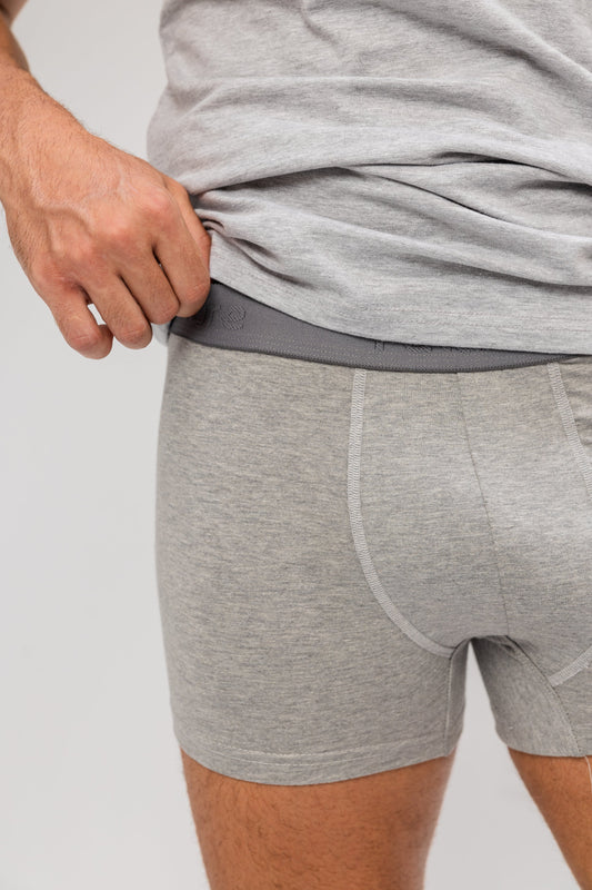 Premium Egyptian Cotton Boxer Briefs for Men - Grey