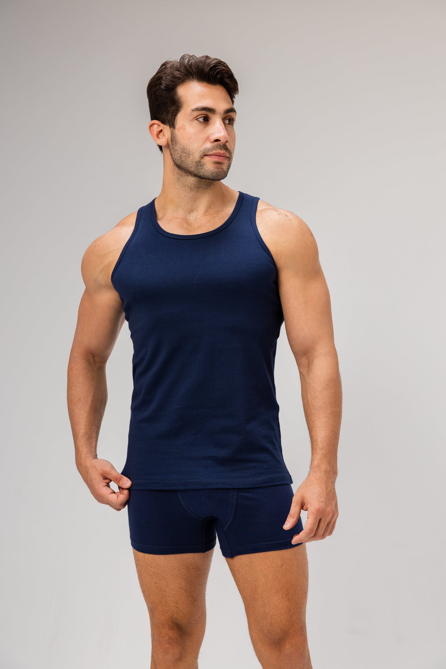 Premium Egyptian Cotton Boxer Briefs for Men - Navy