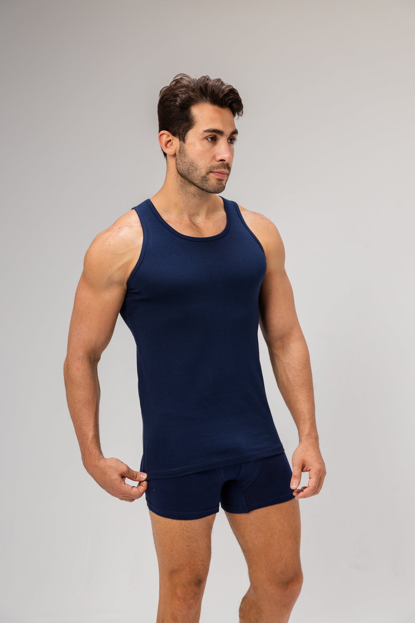Premium Egyptian Cotton Boxer Briefs for Men - Navy