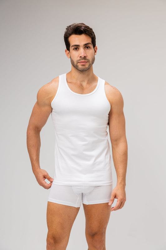 Premium Egyptian Cotton Boxer Briefs for Men - White