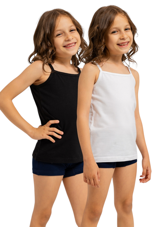 Premium Egyptian Cotton Camisole for Girls - Pack of 2