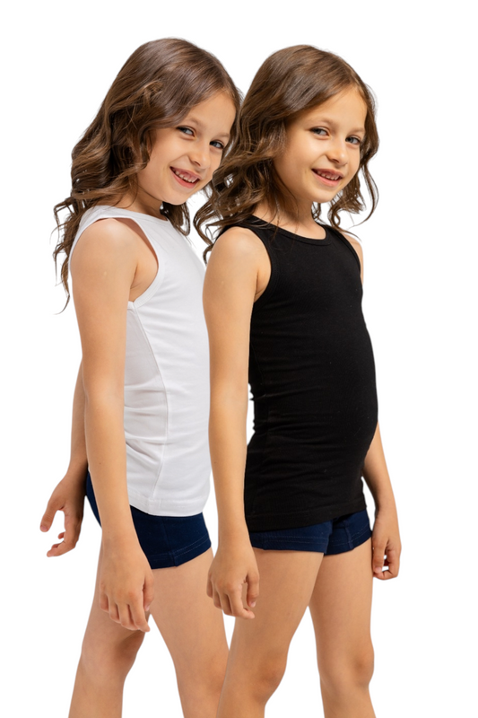 Premium Egyptiank Cotton Basic Tank Top for Girls - Pack of 2
