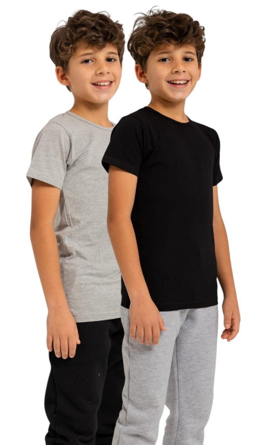 Premiun Egyptian Cotton Basic T-shirt for Boys - Pack of 2